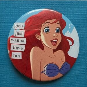 FREE with $25 Purchase! Little Mermaid Handmade Vintage 2.25" Button